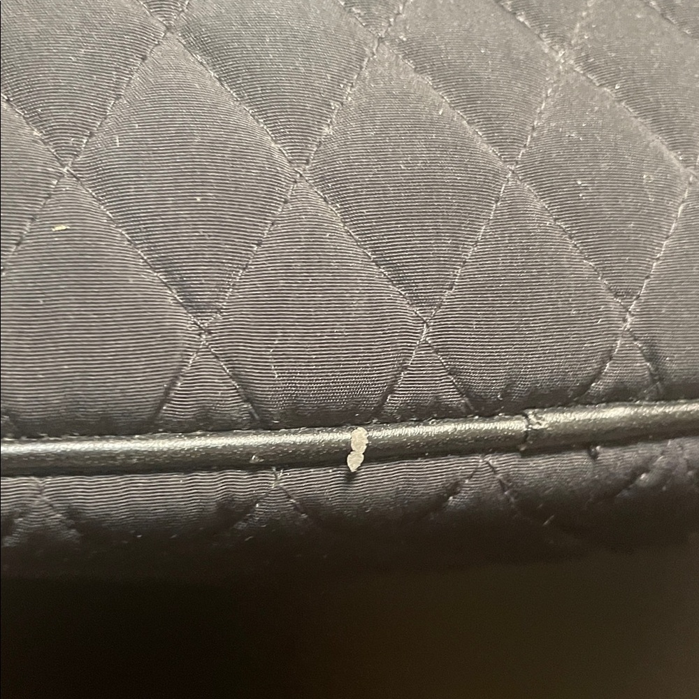 Vera Bradley Black Quilted Tote with leather - Picture 5 of 6